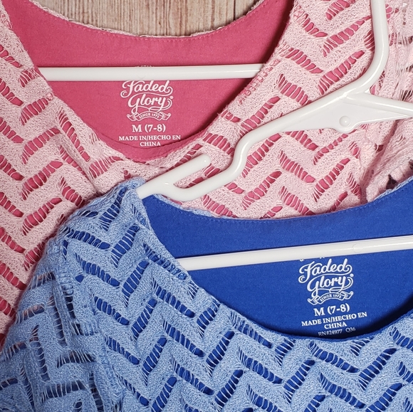 (032) *TWINS* Girls: 7/8 Faded Glory Tops- AB3 - Picture 8 of 9